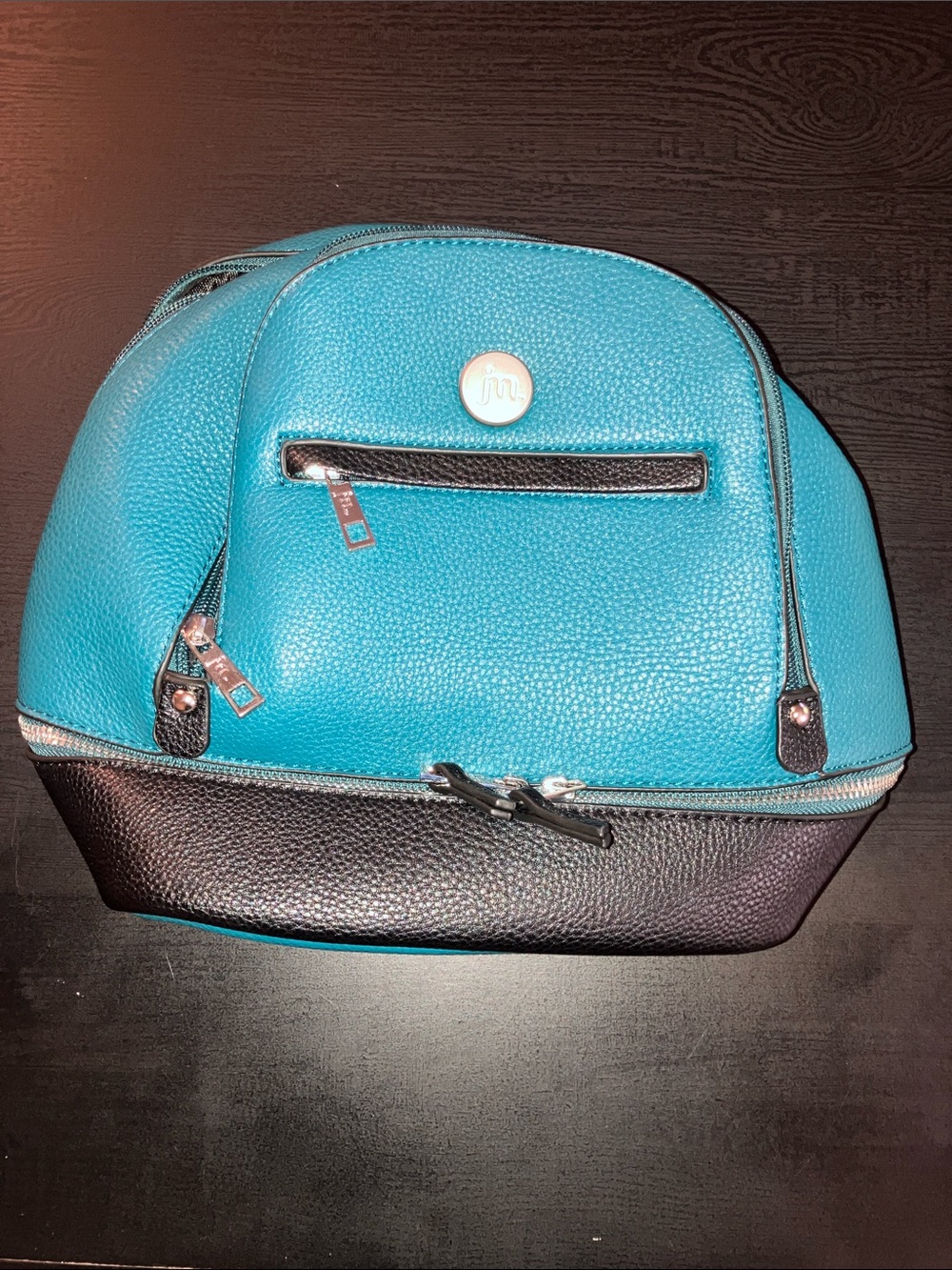 Women's Teal and Black Two-Tone Cosmetic Case by Jessica Moore